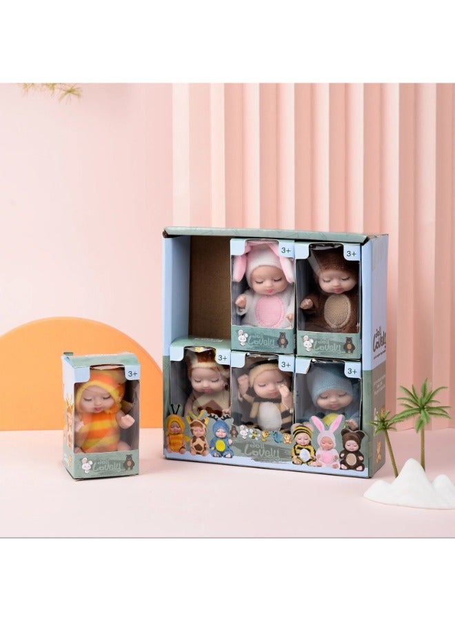 حديقة الألعاب 6 قطع من دمى الأطفال حديثي الولادة، دمى أطفال حديثي الولادة واقعية ذات بشرة ناعمة، دمى نائمة مع ملابس، ألعاب تظاهر للفتيات - Image 2