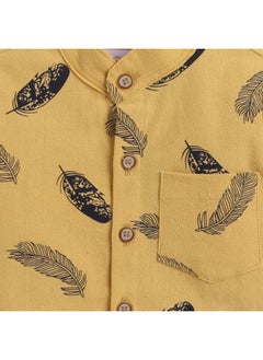 Hopscotch Hopscotch Boys All-Over Print Shirt And Shorts Set In Yellow Color For Ages 12-24 Months (YUE-2952926)  - Image 3