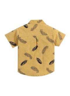 Hopscotch Hopscotch Boys All-Over Print Shirt And Shorts Set In Yellow Color For Ages 12-24 Months (YUE-2952926)  - Image 2