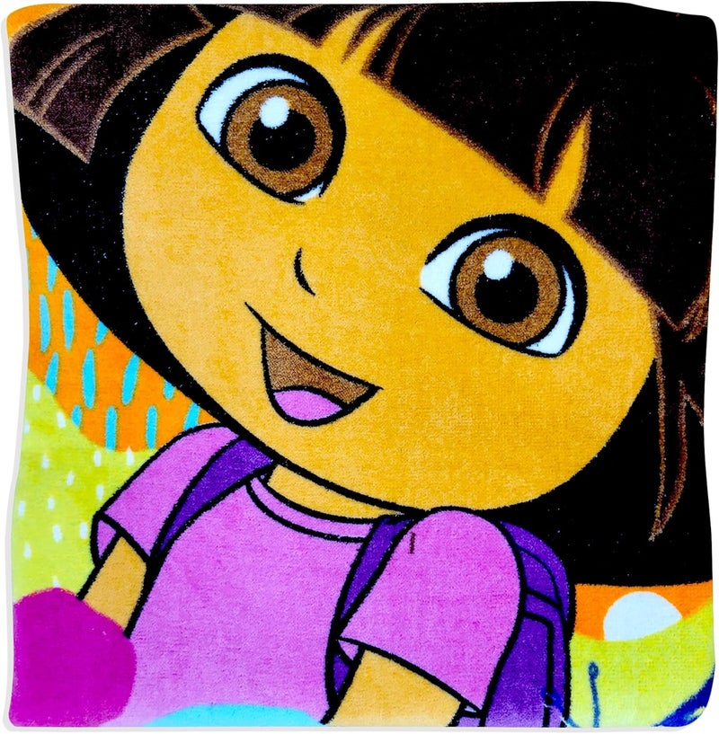 Dora the Explorer Butterfly and Flowers Orange 100 Cotton Hooded Poncho Bath Towel - Image 4