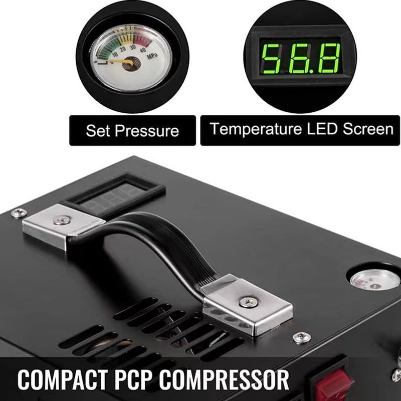 DURAGS Air Compressor, 4500PSI Electric High Pressure With Barometer, Intelligent Portable Automatic Shutdown Pump, Outdoor With Transformer - Image 3