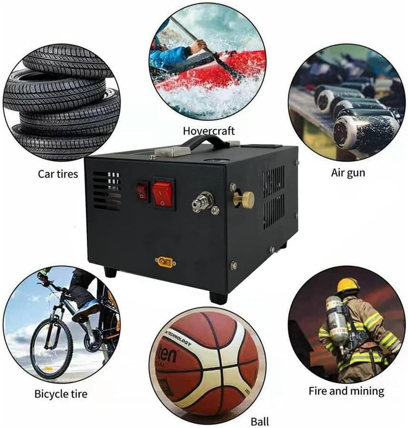 DURAGS Air Compressor, 4500PSI Electric High Pressure With Barometer, Intelligent Portable Automatic Shutdown Pump, Outdoor With Transformer - Image 4