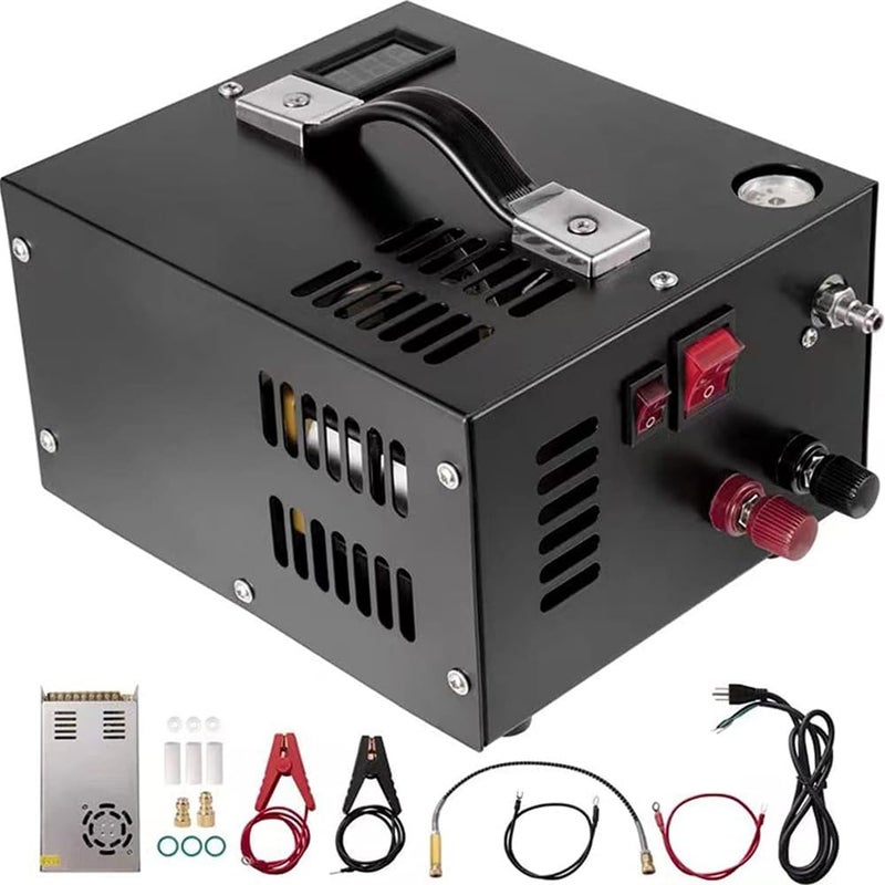 DURAGS Air Compressor, 4500PSI Electric High Pressure With Barometer, Intelligent Portable Automatic Shutdown Pump, Outdoor With Transformer - Image 1