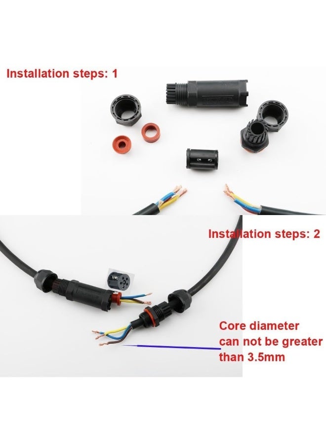 melfi Outdoor Ip68 Waterproof Connector - 250V 16A Cable Wire For Gland Sleeve, Garden, Construction, And Plant Use | Fire Retardant, Suitable For 6-12Mm Wire Diameter (Ip68-5Pin, 1Pcs) - Image 4