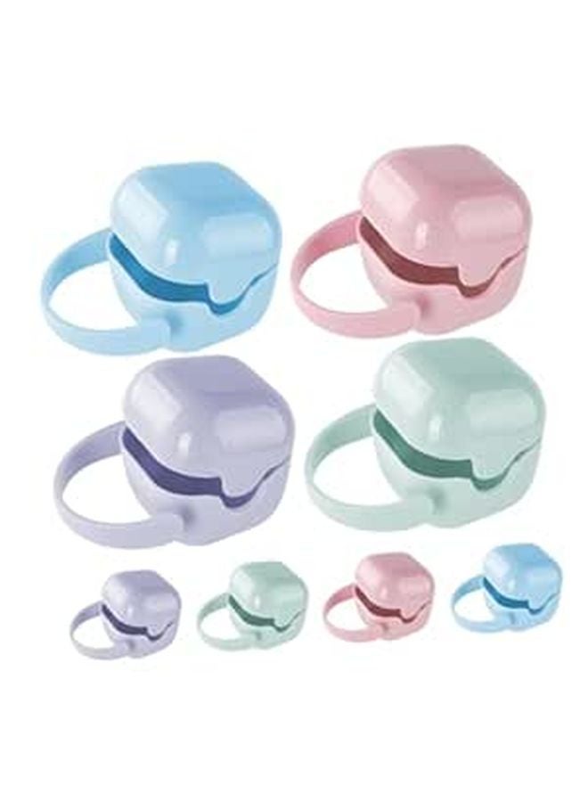Portable Pacifier Holder Case Storage Organizer With Handle 8Pcs Set Blue