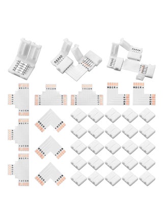 35 Pcs LED Strip Connector 5 Pin Solderless LED Light Connector L Shape LED Lights Extension T Shape Solderless LED Adapter Connector for 5050 3528 LED String Light Extending Connection 10 mm - pzsku/Z1BC0121DC0F2C50889EDZ/45/_/1713357837/0c6cc2e7-1ef3-417c-a434-fa964da57e19