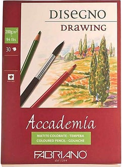 FABRIANO Accademia, Natural Textured White, Spiral Block (Disegno), 200Gr., 21X29,7Cm 