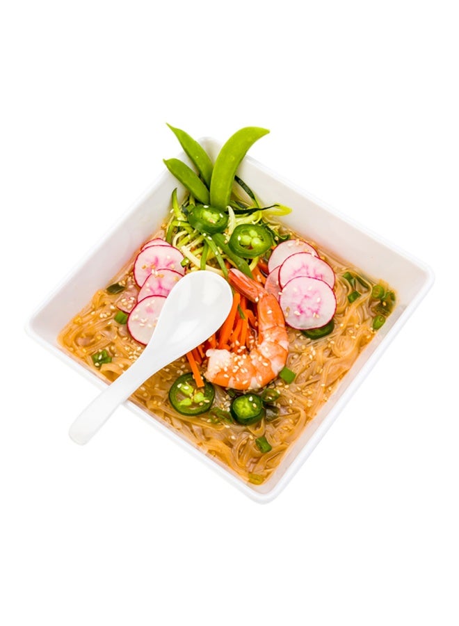 Restaurantware Voga Asian Soup Spoon, 10 Dishwashable Ramen Spoons - Japanese Design, Shatterproof, White Melamine Chinese Soup Spoons, No Scratch, For Pho, Miso, Wonton, Or Noodle Soup - Image 2