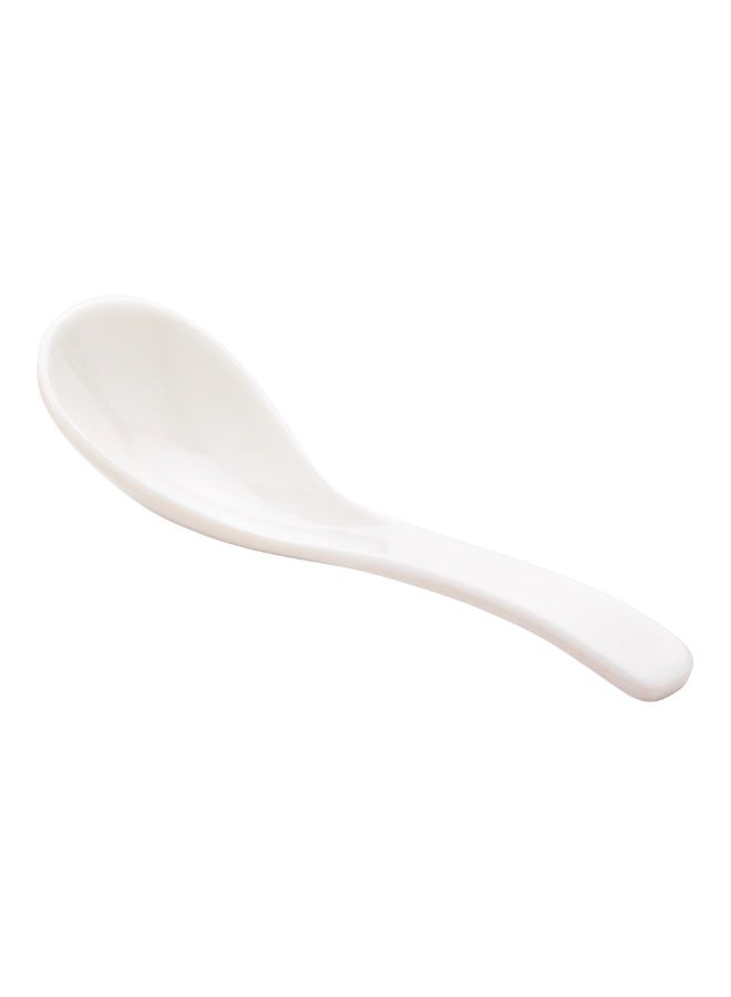 Restaurantware Voga Asian Soup Spoon, 10 Dishwashable Ramen Spoons - Japanese Design, Shatterproof, White Melamine Chinese Soup Spoons, No Scratch, For Pho, Miso, Wonton, Or Noodle Soup - Image 1