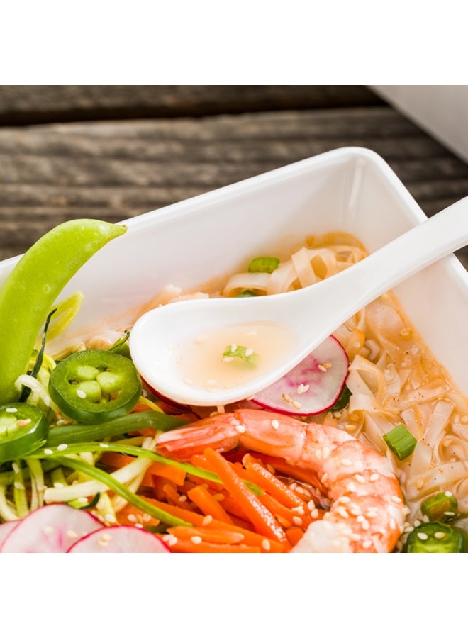 Restaurantware Voga Asian Soup Spoon, 10 Dishwashable Ramen Spoons - Japanese Design, Shatterproof, White Melamine Chinese Soup Spoons, No Scratch, For Pho, Miso, Wonton, Or Noodle Soup - Image 3
