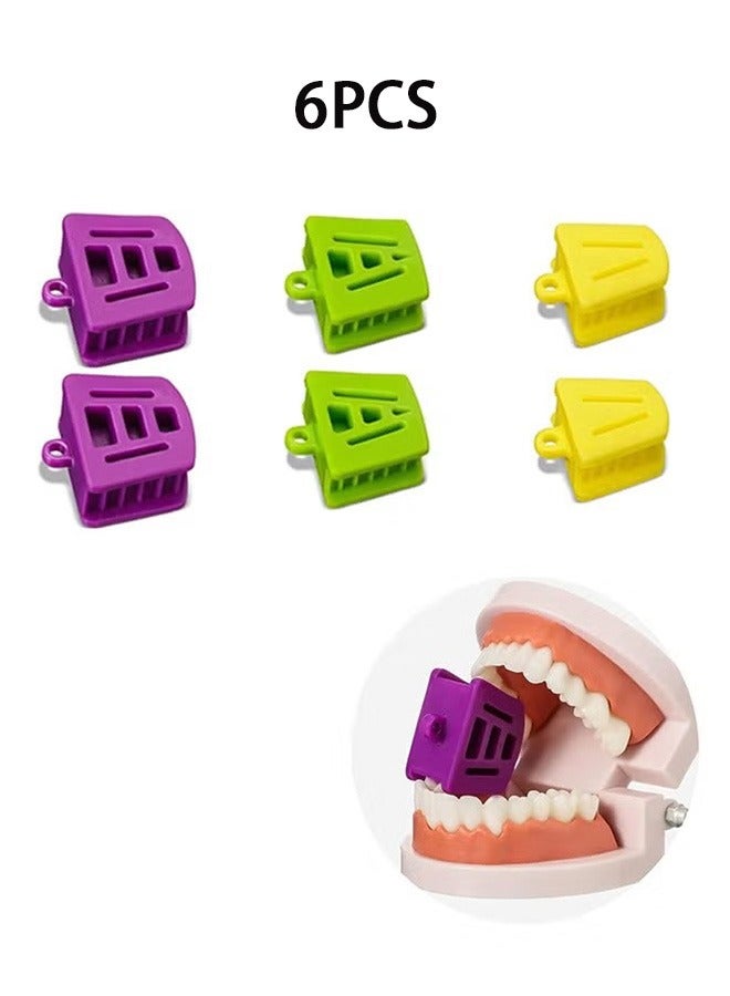 GMORO 6 Pcs Props Silicone Bite Blocks,Blocks Multi Size Dental Mouth Opener for Child Kids Adults Teeth Clenching,Large,Medium and Small（Purple + Yellow + Green）  - Image 1