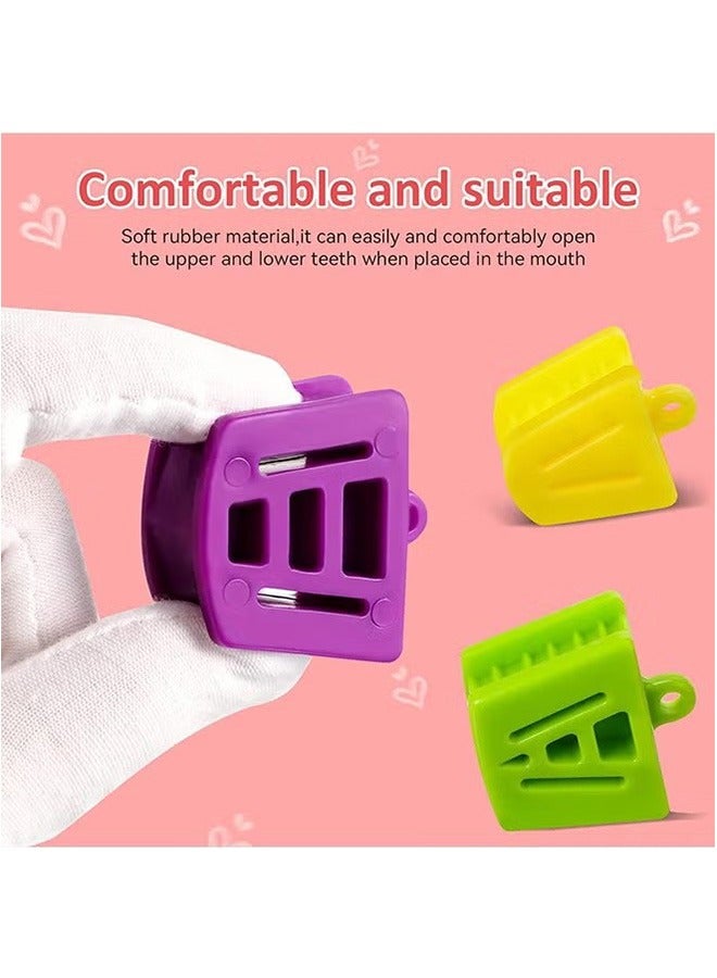 GMORO 6 Pcs Props Silicone Bite Blocks,Blocks Multi Size Dental Mouth Opener for Child Kids Adults Teeth Clenching,Large,Medium and Small（Purple + Yellow + Green）  - Image 4