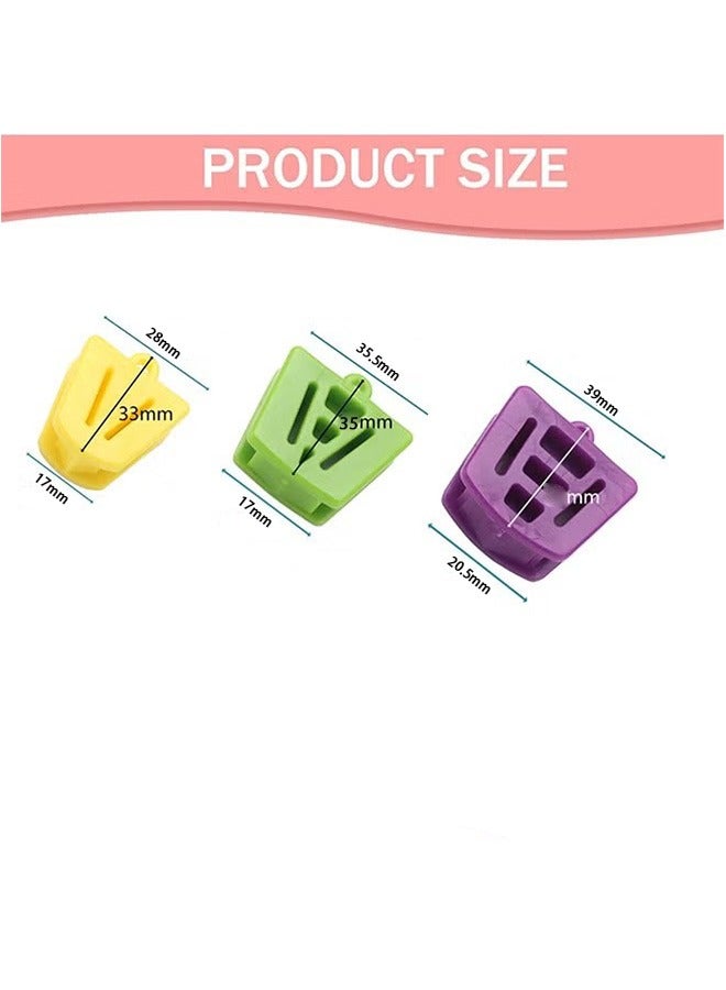 GMORO 6 Pcs Props Silicone Bite Blocks,Blocks Multi Size Dental Mouth Opener for Child Kids Adults Teeth Clenching,Large,Medium and Small（Purple + Yellow + Green）  - Image 2