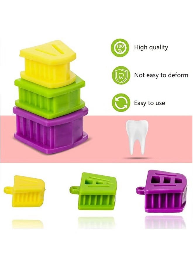 GMORO 6 Pcs Props Silicone Bite Blocks,Blocks Multi Size Dental Mouth Opener for Child Kids Adults Teeth Clenching,Large,Medium and Small（Purple + Yellow + Green）  - Image 3