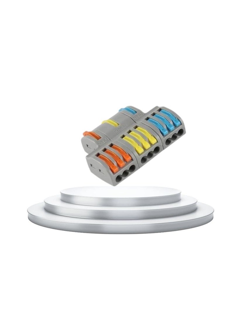 Nidy Nidy 2Pcs Compact Lever Wire Nut Connector 3 in 9 Out Splicing Wire Connector Universal Quick Wiring Cable Connection Pushin Conductor Terminal Block CE RoHS Certified 2812 AWG  - Image 1
