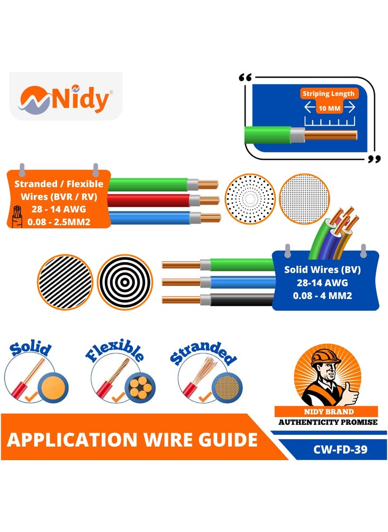 Nidy Nidy 2Pcs Compact Lever Wire Nut Connector 3 in 9 Out Splicing Wire Connector Universal Quick Wiring Cable Connection Pushin Conductor Terminal Block CE RoHS Certified 2812 AWG  - Image 4