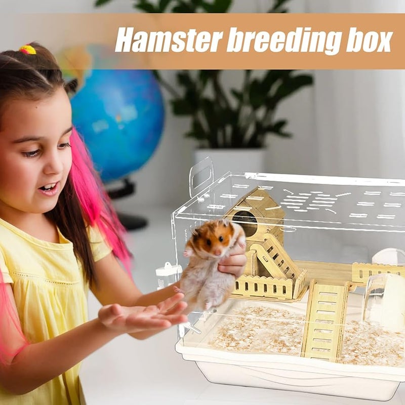Transparent Hamster Cage Acrylic Habitat Box With Ventilation For Small Pets - Image 3