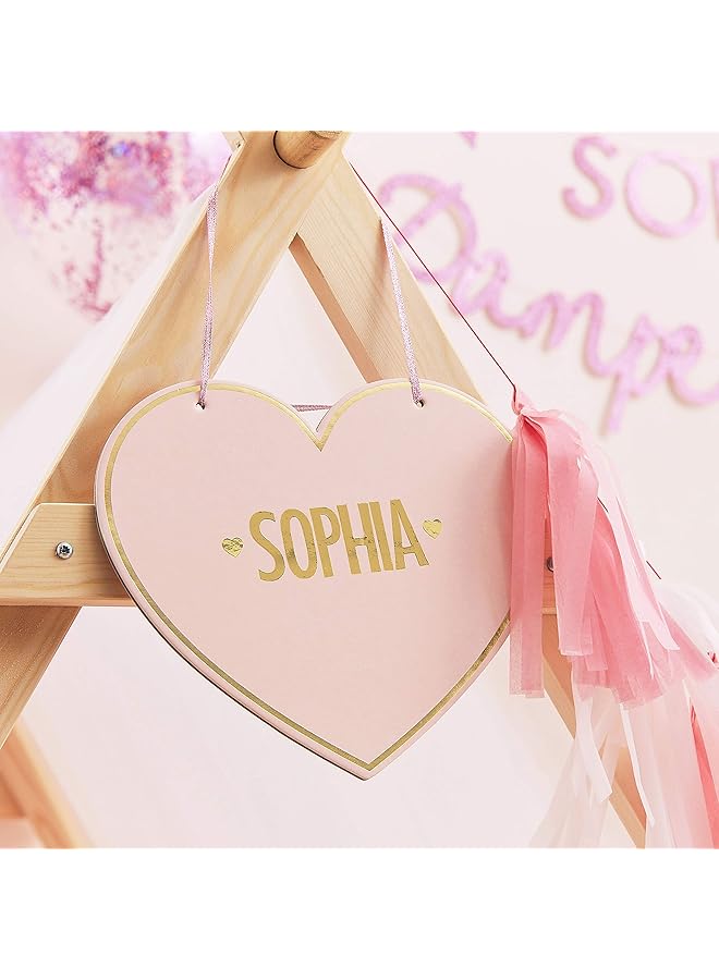 جينجر راي لافتة خيمة للأطفال على شكل قلب وردي قابلة للتخصيص - Image 1