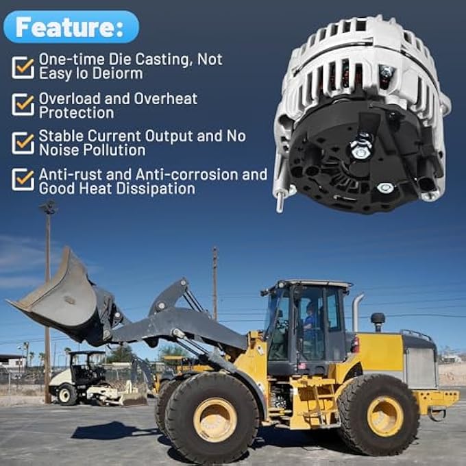 QuenPenge RE529377 Alternator 12V /70A Compatible with John Deere CT315 319D 323D 329D 333D 4120 4320 4520 4720 313 - Image 4
