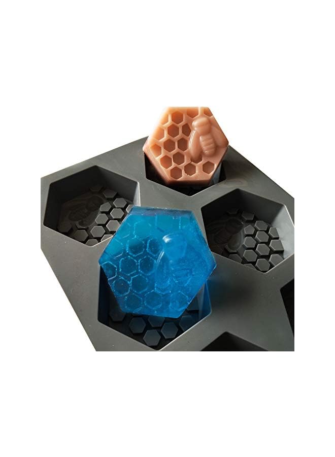 S-TOP 2Pcs 3D Bee Silicone Soap Molds, Hexagonal Honeycomb Silicone Molds for Homemade Soaps Chocolate Jelly Cake Making - Image 5