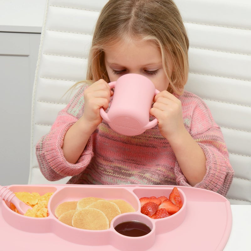 PrimaStella Silicone Baby & Toddler Training Cup with Handles (Coral) - Image 5