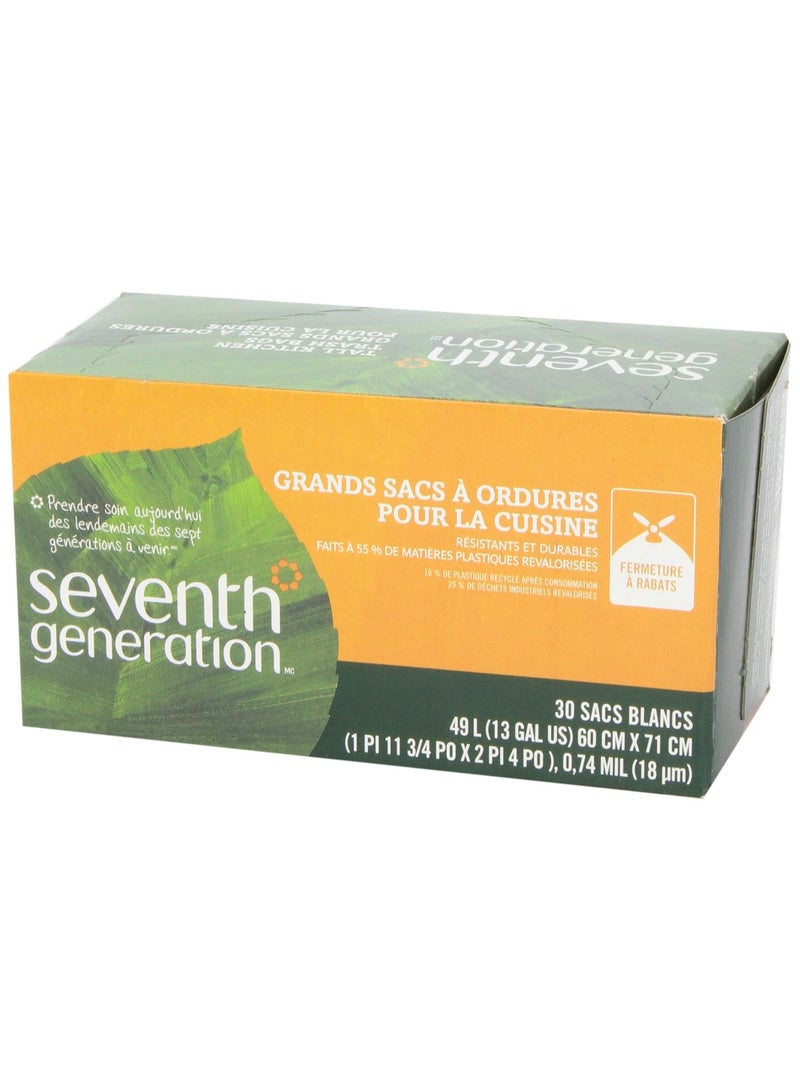 Seventh Generation Tall Kitchen Trash Bags, 13 gal, 30 Bags - Image 2