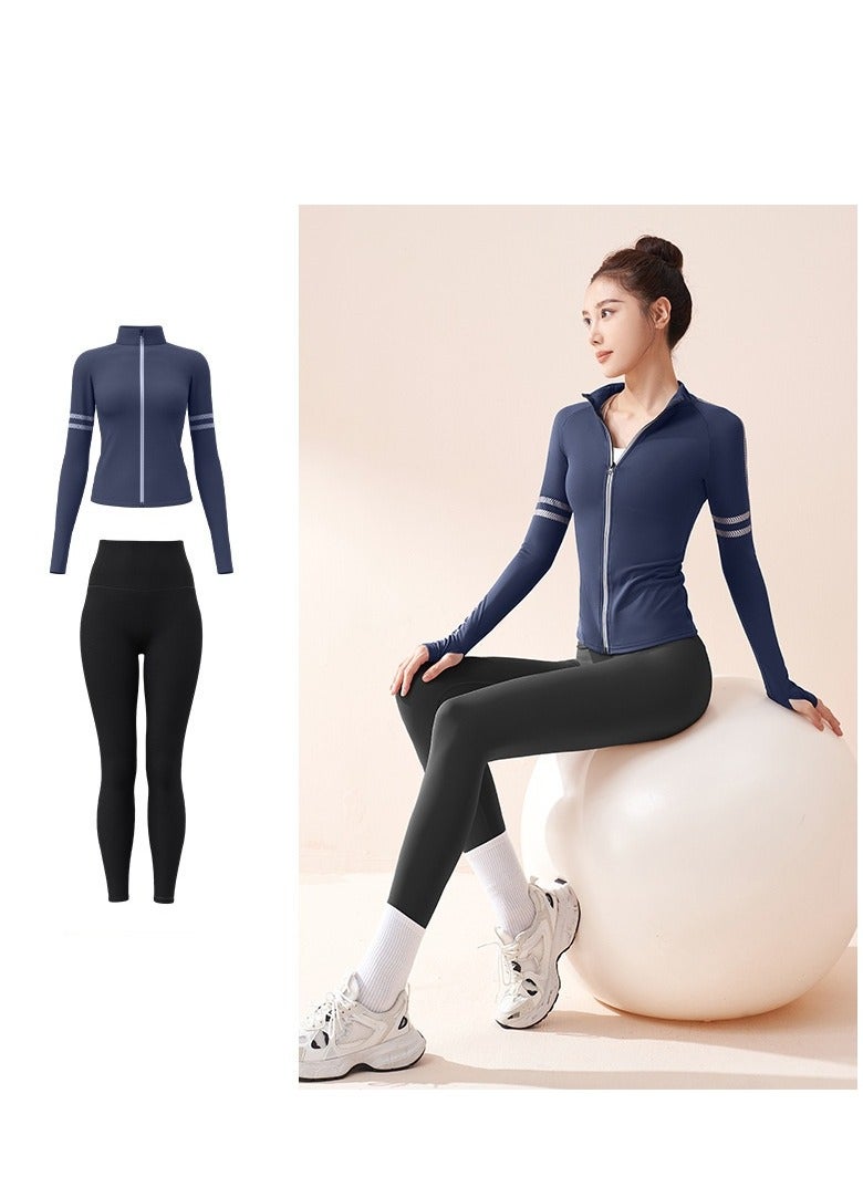 KUYING Spring And Autumn Alphabet Printed Yoga Set Quick Dried Sports Tight Top Running Casual Sports Set For Women 