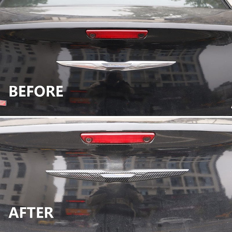 Crosselec Carbon fiber appearance Upgrade Kit Rear Door Trunk Lid Protect Cover Trim For 2015-2021 Chrysler 300 - Image 5