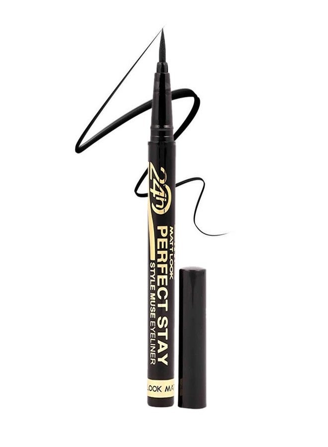 MATT LOOK 24H Perfect Stay Style Muse Eyeliner, Black (1gm) - Image 1