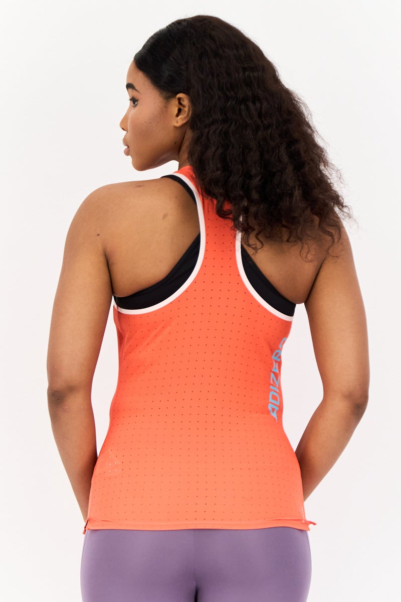 Adidas Women Sportswear Fit Sleeveless Training Tank Top, Orange - Image 4
