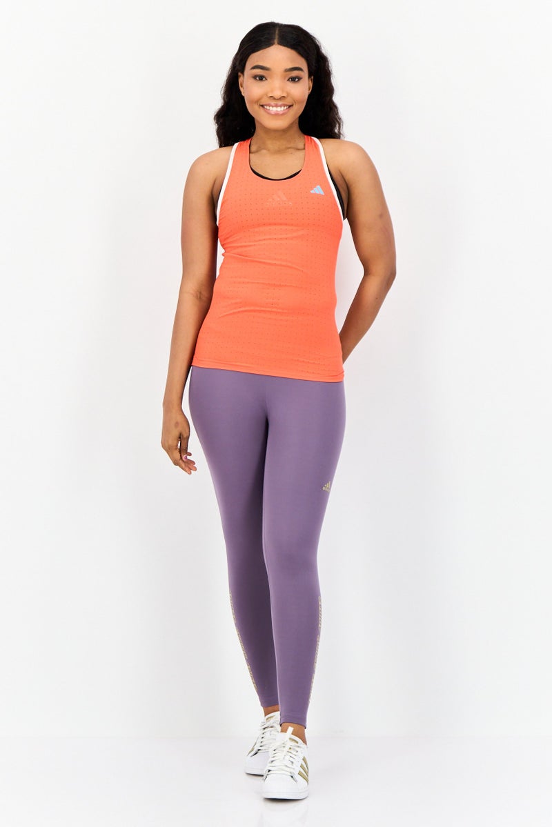 Adidas Women Sportswear Fit Sleeveless Training Tank Top, Orange - Image 2