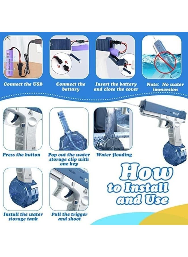 TOY GARDEN Electric Water Gun 32 Ft Range Automatic Water Gun Super 434CC+58CC Large Capacity Squirt Guns for Kids & Adults Toys for Outdoor Activities in Summer Swimming Pool Beach Party - Image 3