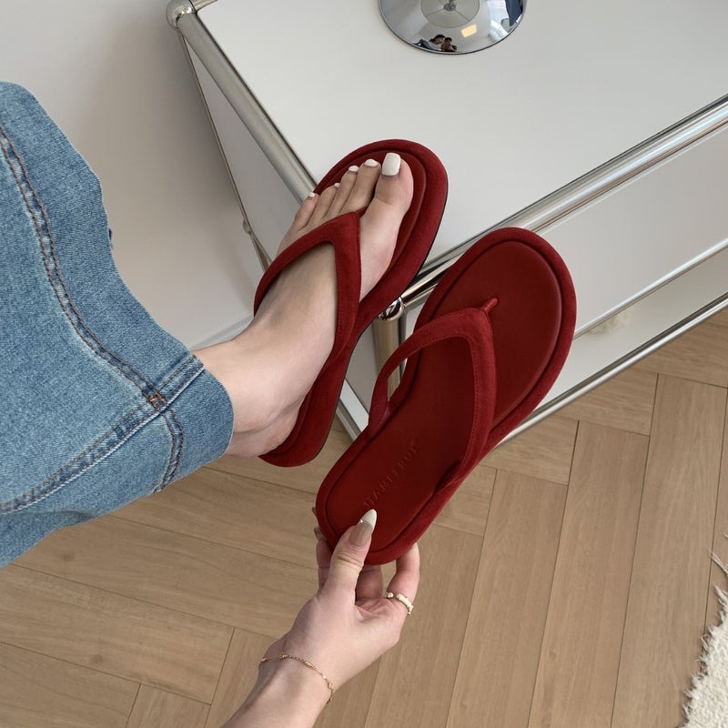 Women's Thick Sole Flip Flops with Toe Post, Summer 2025 - Image 3