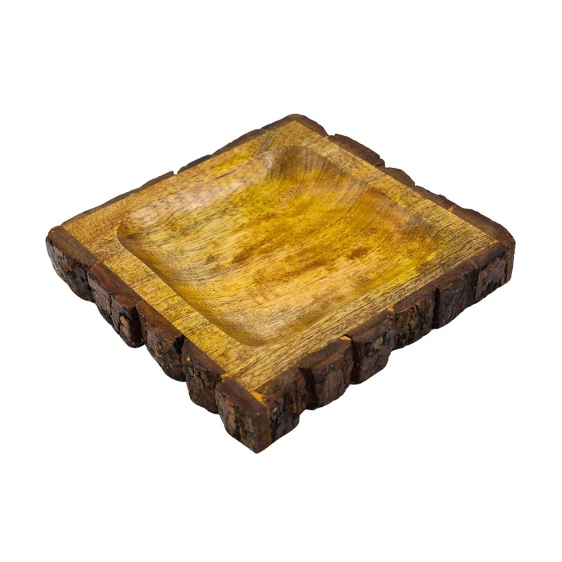 Natriel Premium Acacia Wood Serving Tray Wood Decorative Platter Square Small Plate for Decorative Sizzler Serving for Home Cafe - Image 4