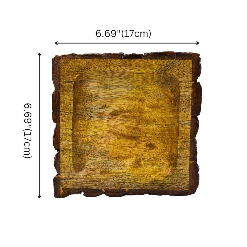 Natriel Premium Acacia Wood Serving Tray Wood Decorative Platter Square Small Plate for Decorative Sizzler Serving for Home Cafe - Image 2