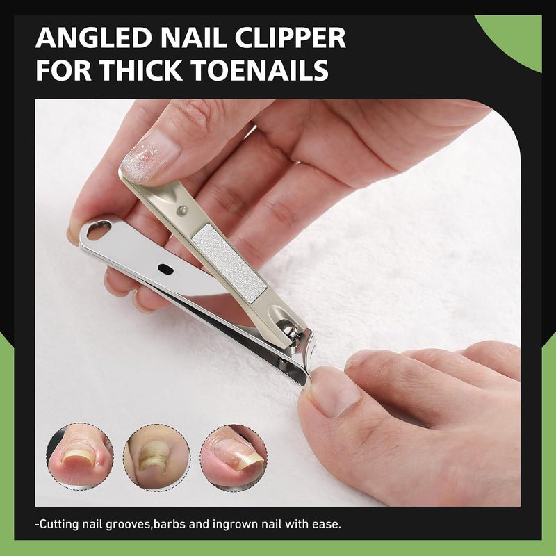 Baluca Slanted Blade Ingrown Toenail Clippers for Thick Toenails, Angled Toe Nail Fingernail Cutter Trimmer for Seniors and Men - Champagne - Image 2