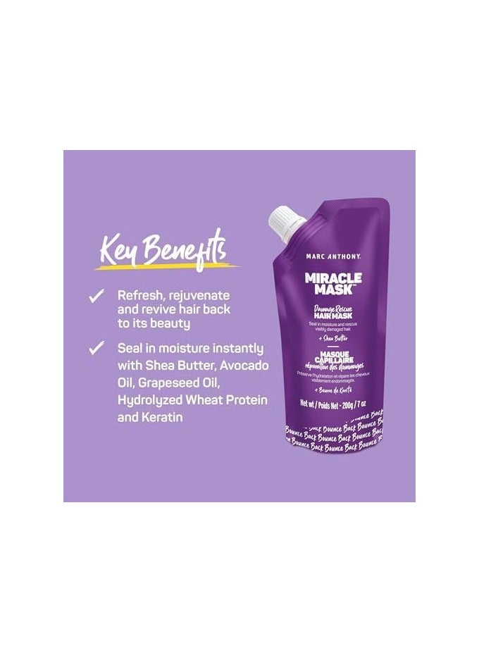 Marc Anthony Instant Miracle Damage Rescue Hair Mask 200ml — Repairs & Restores Hair - Image 3