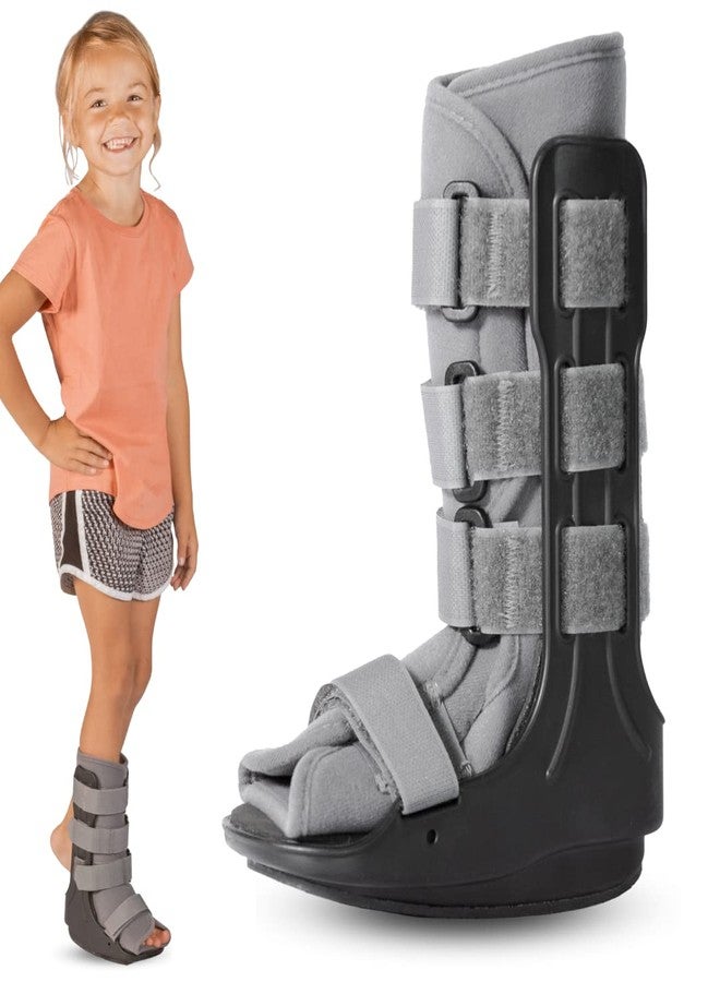 BraceAbility Pediatric Walking Boot - Children's Medical Walker CAM Orthopedic Support Shoe for Youth Ankle Break Injury, Kid's Stress Metatarsal Bone Fracture, Broken Foot or Toe Recovery Cast (XL) - Image 1