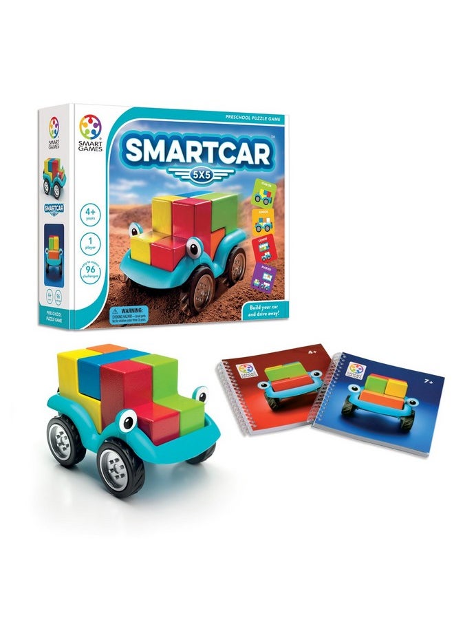 SmartGames - SmartGames Smart Car 5 x 5 Wooden Cognitive Skill-Building Puzzle Game Featuring 96 Playful Challenges for Ages 4+ - Image 1