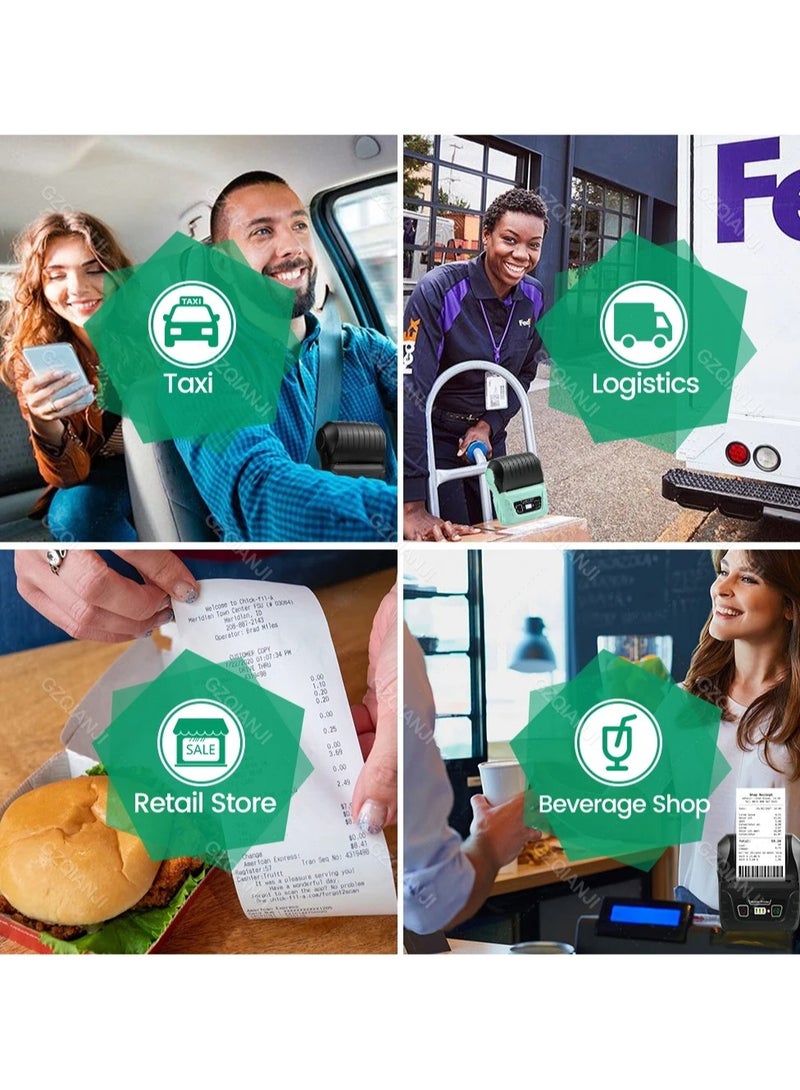 AROAQ Smart Mini Portable Bluetooth Receipt Printer 58mm 2inch Wireless Thermal Printer Bill Maker Supermarkets Cash Ticket Machine PC - Image 2