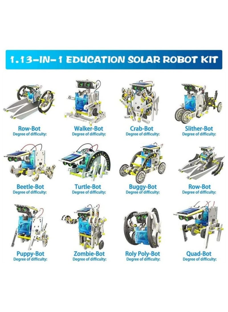 DMG TECH - Robot Toys, Solar Robot Toys,11-in-1 Education Solar Robot Toys -190 Pieces DIY Building Science Experiment Kit for Kids, Robotics Creative Science Puzzle Toys for Teens, Solar Powered by The Sun - Image 1