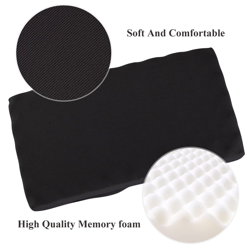 baibu Set of 2 Rectangle Bench Stool Cushion  Breathable Kitchen Counter Stool Covers Saddle Stool Seat Cushions with Elasticized Edge (Black  18x9.5x1.5in(2PC)) - Image 2