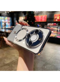 For Huawei Mate 60 Electroplating Transparent MagSafe TPU Phone Case(Silver)