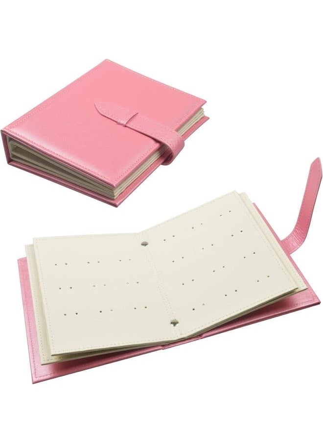 yongsheng Book Style Earrings Storage Organizer-Enamel Pin Display Book, Portable Pin Trading Book, to Display and Trade Your Pins, Capacity, Leather Pin Holder, Fits Rubber Pin Back, Pink  - Image 4