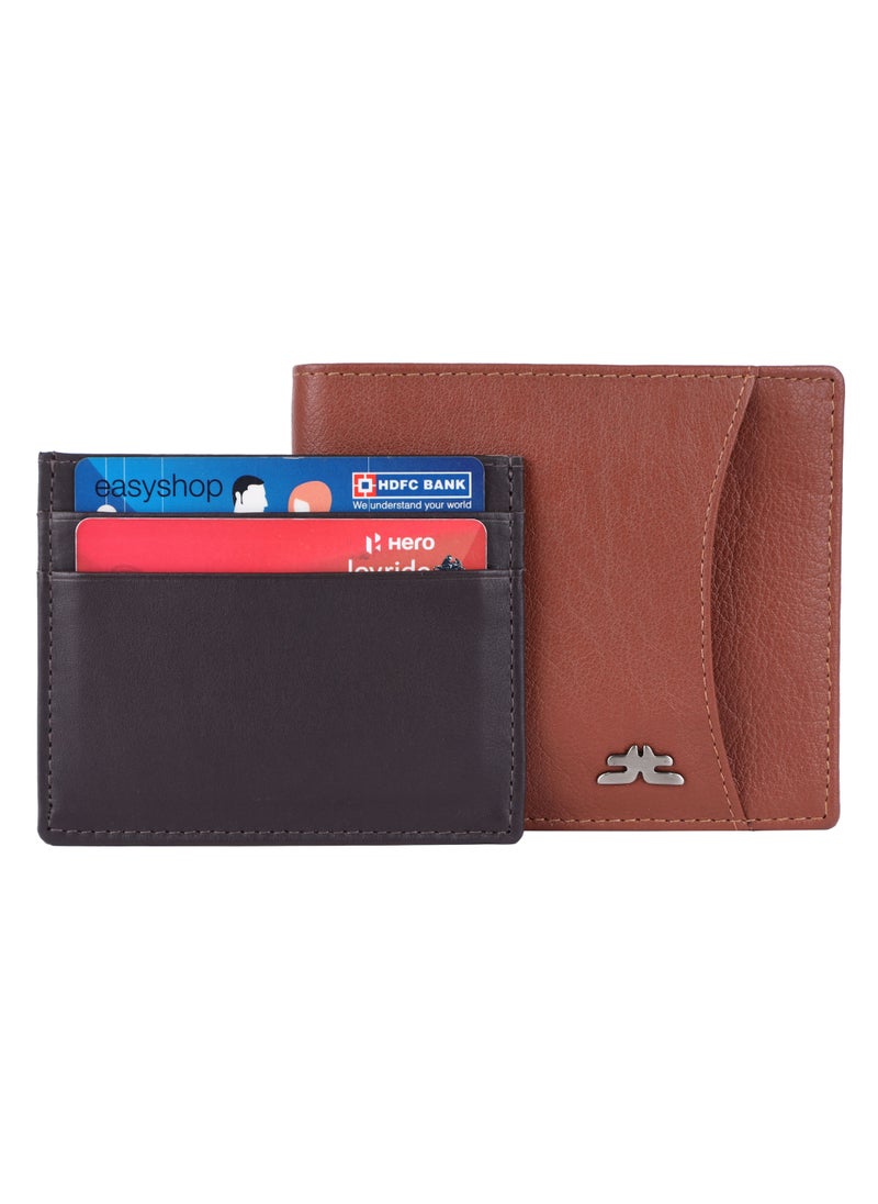 ليفراي محفظة مصمم من الجلد الطبيعي من Laveri مع حماية RFID بني وأسود  - Image 4