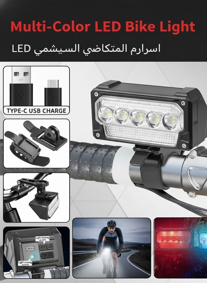 Neyecam Bike Light USB-C Rechargeable with Auto Sensor, Digital Battery Display, 1200mAh, 5 Modes (SOS Red/Blue), 360° Tool-Free Mount, IPX4 Waterproof, 89g Compact for Road, MTB & Night Cycling Safety - Image 2