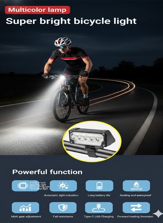 Neyecam Bike Light USB-C Rechargeable with Auto Sensor, Digital Battery Display, 1200mAh, 5 Modes (SOS Red/Blue), 360° Tool-Free Mount, IPX4 Waterproof, 89g Compact for Road, MTB & Night Cycling Safety - Image 3