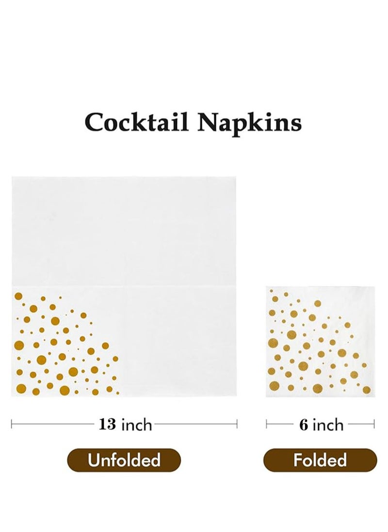 Generic 40 Pack Disposable Napkins Paper, 3-Ply Beverage Napkins, Disposable Gold Square Napkins, Perfect for Restaurant, Event, Bar, Wedding, Baby Shower and Birthday Party  - Image 5