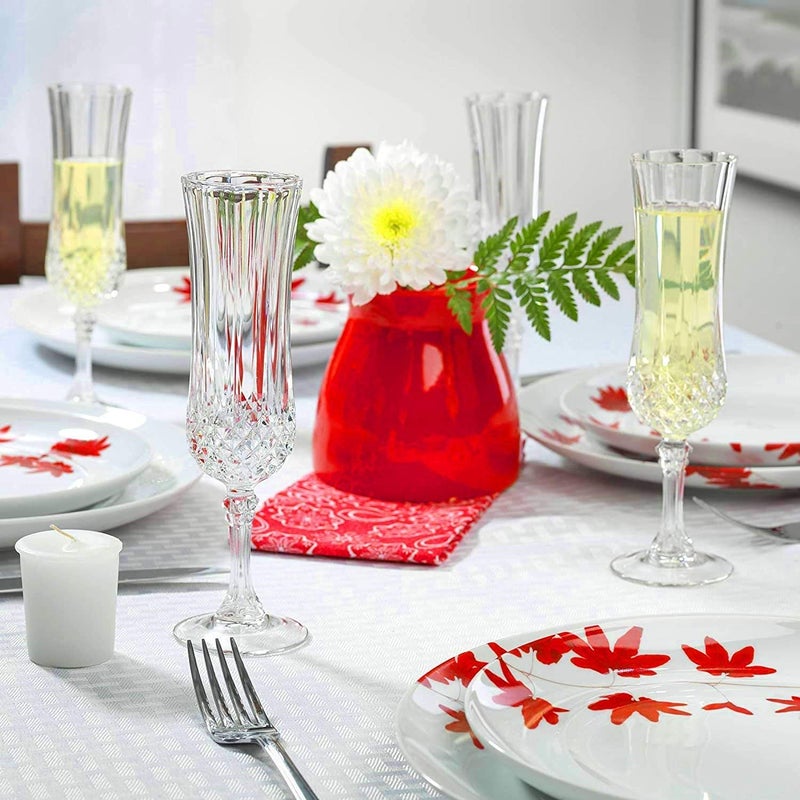 Toxen 6 PCS Crystal Champagne Glasses Set Sparkling Wine Glasses Unique Modern Elegant Sparking Wine Glasses Gift for BirthdayWedding Anniversary Ideal for Wine TastingDaily Use 180ML - Image 4