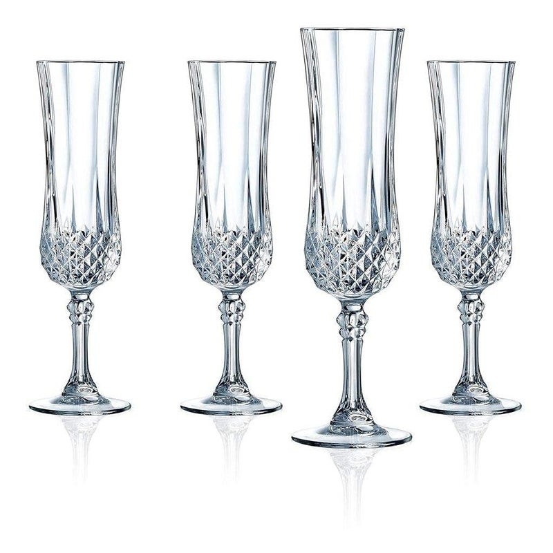 Toxen 6 PCS Crystal Champagne Glasses Set Sparkling Wine Glasses Unique Modern Elegant Sparking Wine Glasses Gift for BirthdayWedding Anniversary Ideal for Wine TastingDaily Use 180ML - Image 3